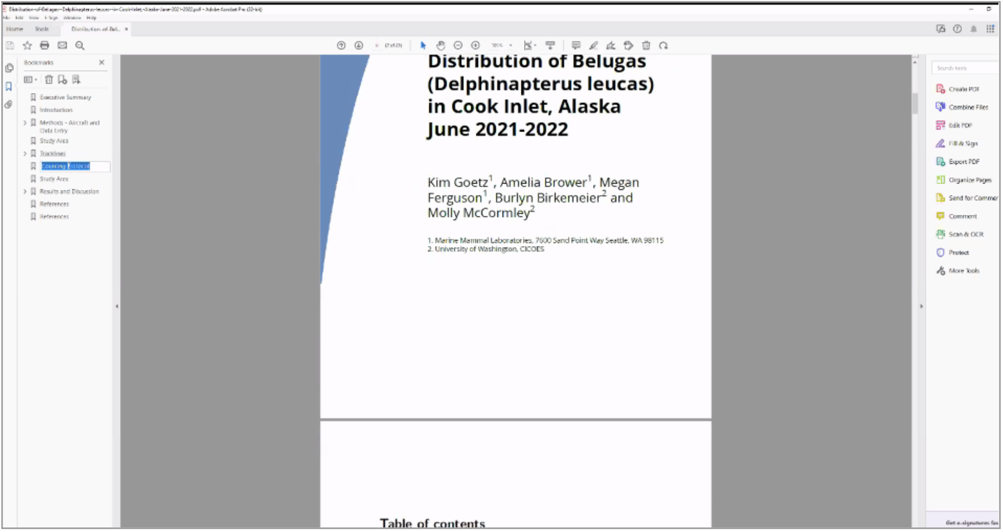 Screenshot of a section of the MML field report team's draft field report pdf made in Quarto with title, authors looking like an official report document.